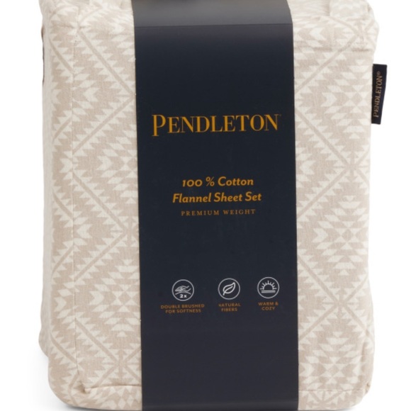 Pendleton Cream Patterned Flannel Sheet Set - Picture 1 of 1